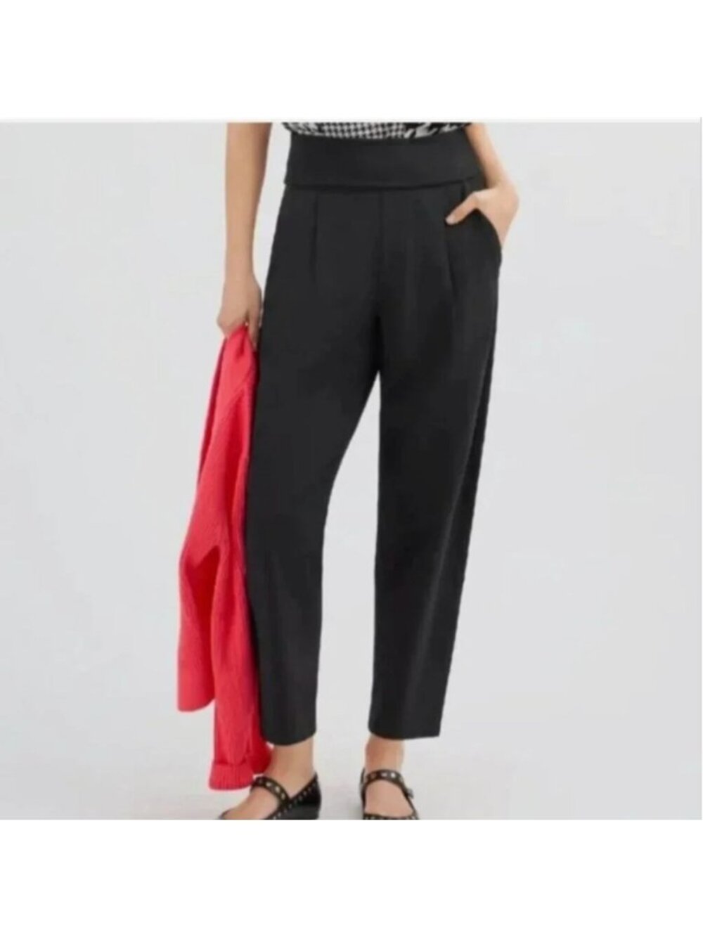 CAbi Black Chilling Pull On High Waist Minimalist Pants M #4695